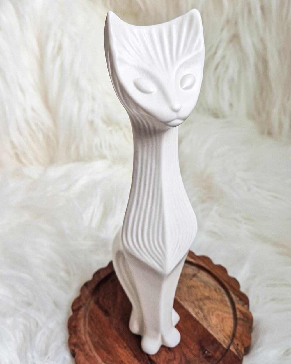 Jonathan Adler Menagerie Cat White Ceramic Sculpture Modern Home Decor